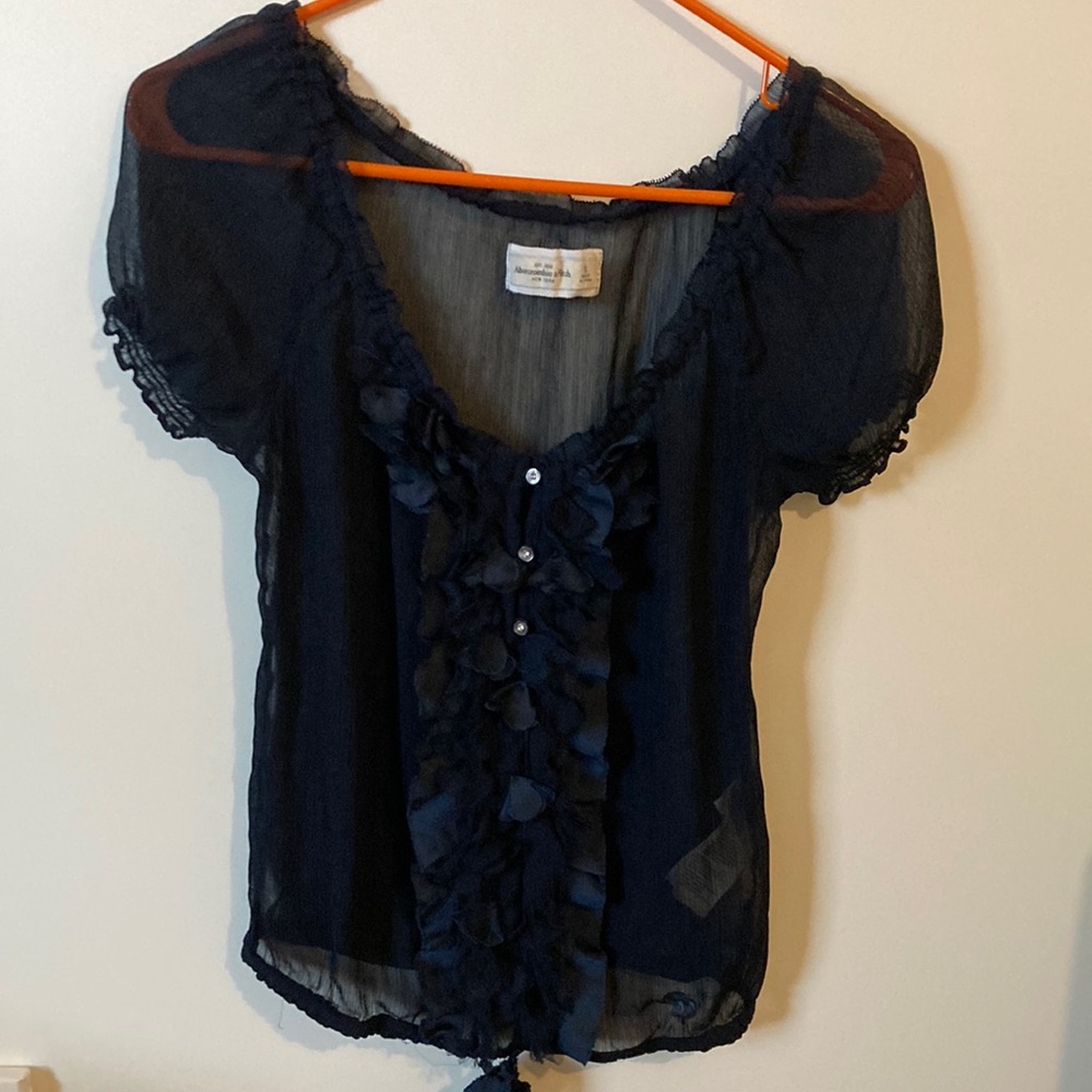 Shear navy top